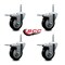 Service Caster 35 Inch Black Polyurethane Swivel 34 Inch Threaded Stem Caster Set with Total Lock Brake SCC-TSTTL20S3514-PPUB-BLK-34212-4 - alternate 4